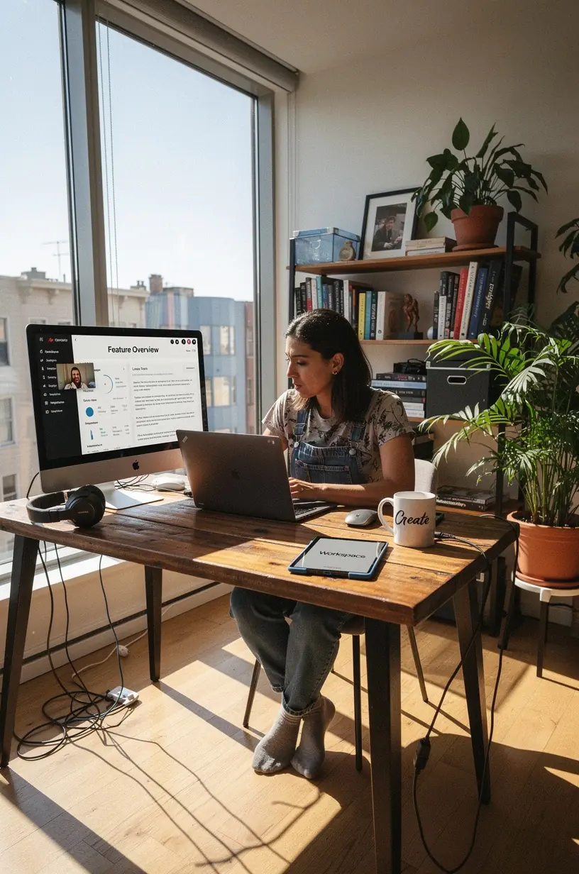 Person using a laptop with clear, simple software interface displayed, symbolizing easy technology use for non-technical users in Canada.